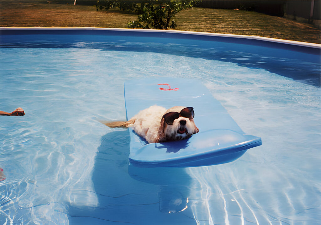 Dog in a swimming pool