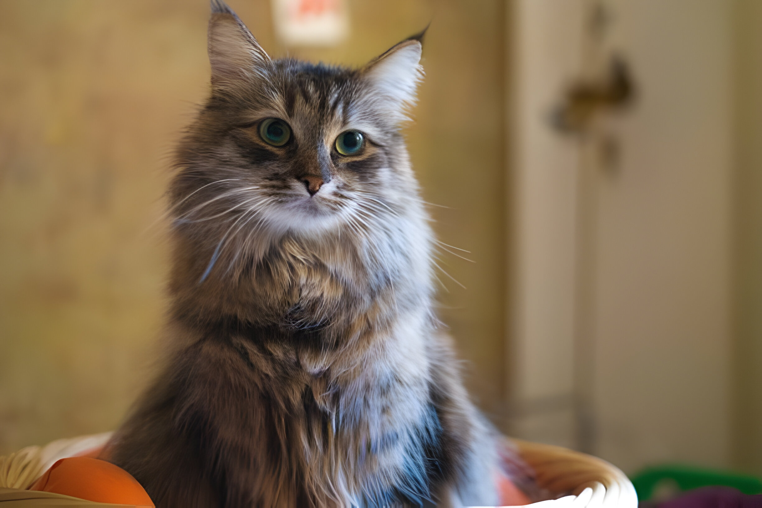 A Allergenic cat sit on the cushion